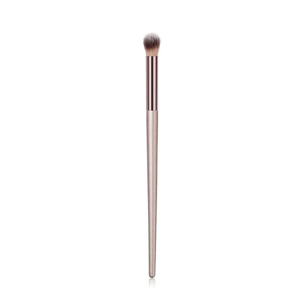 Champagne Makeup Brush Set | Foundation & Powder Flat Head Cosmetic Brush close-up view