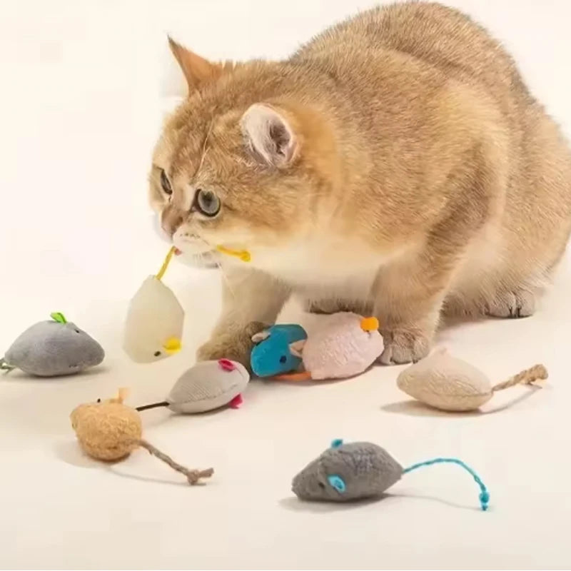 12PCS Interactive Plush Rat Cat Toys alternate view