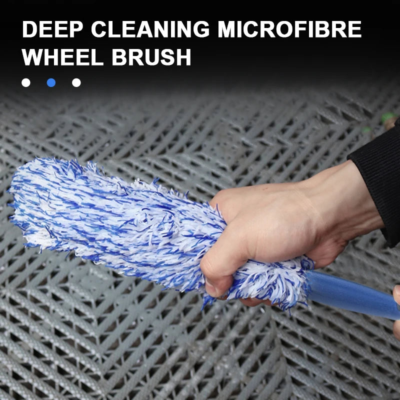Plush Car Wheel Hub Brush Tire Rim Cleaning Tool detail view