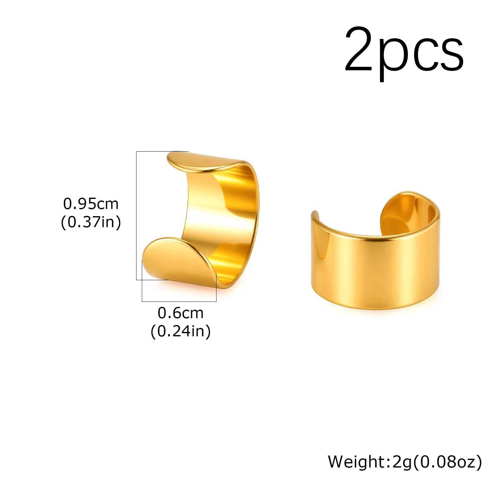 Trendy Simple Long Tube U-shaped Stainless Steel Ear Bone Clip For Men, Geometric Non alternate view