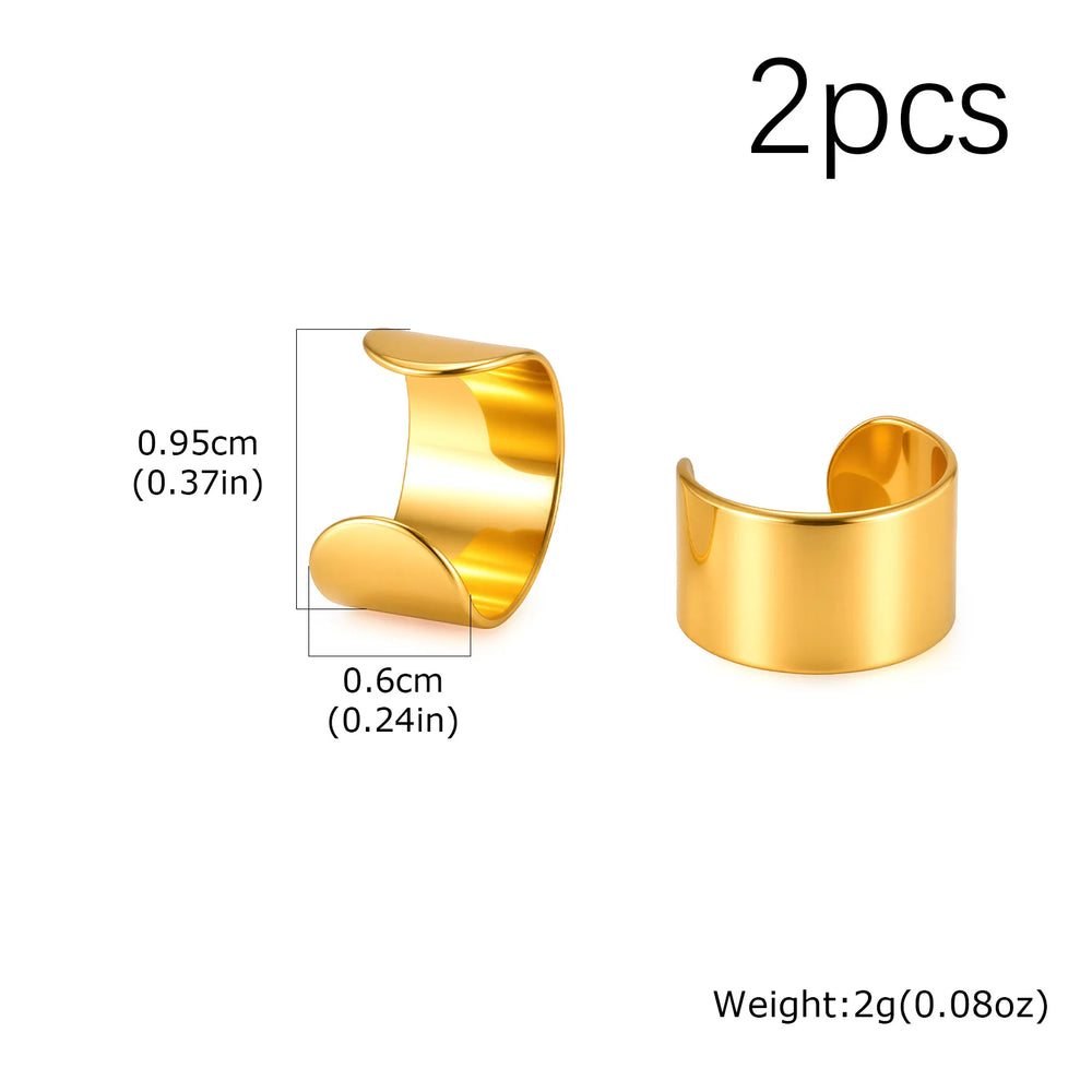 Trendy Simple Long Tube U-shaped Stainless Steel Ear Bone Clip For Men, Geometric Non alternate view