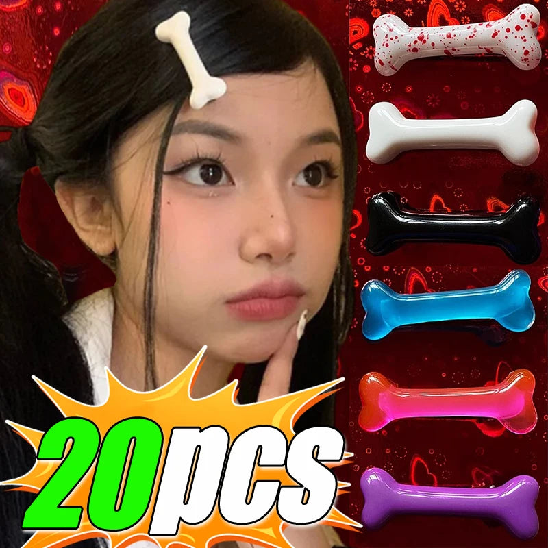 White Bone Hair Clip Cute Y2K Bobby Pins Girl Fashion Dog Bones Hairclips Decoration Hairpins Barrettes Accessories Wholesale