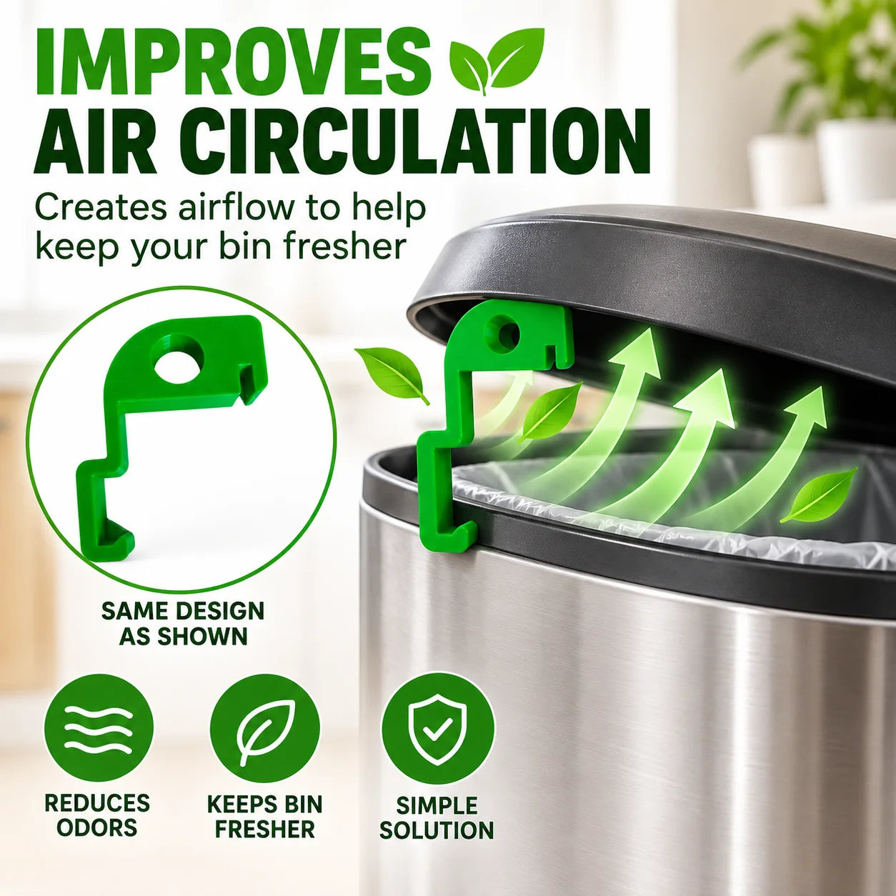 2pcs Trash Bin Ventilation Clip | Anti-Pest, Anti-Odor, Improves Air Circulation, Reduces Unpleasant Smells, Insect Prevention