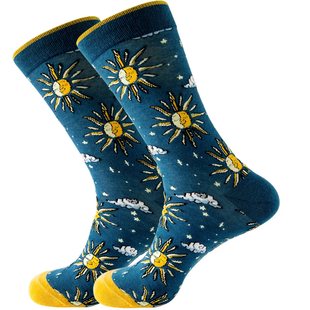 New Happy Mens Socks Women Novelty Cartoon Sock Combed Cotton Funny Men's Big Size additional angle