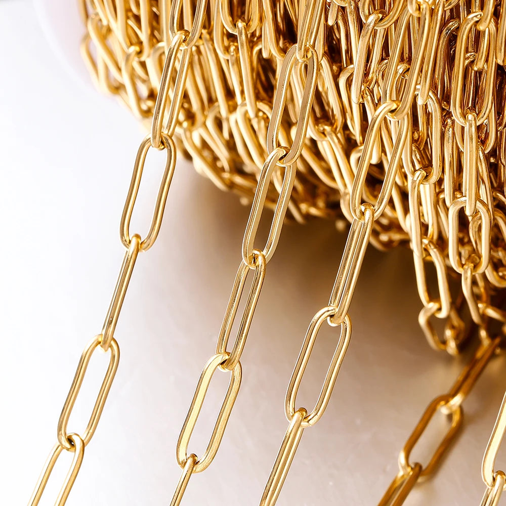 1M 3/4mm Stainless Steel Chain No Fade Cable Gold Chains for Necklace Bracelet Anklet DIY Jewelry Ma