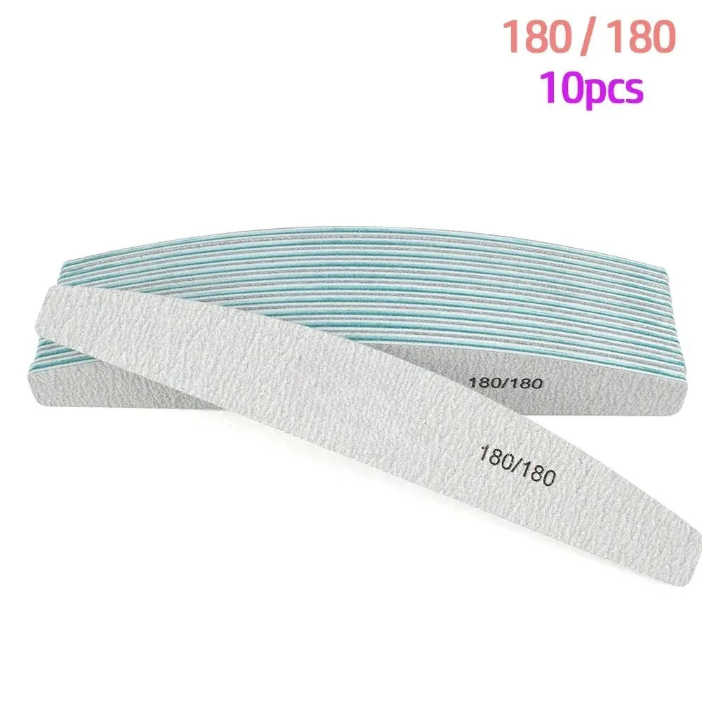 10Pcs/Lot 80/100/150/180/240 Grit Limas Trimmer Lime Nail Art Ongle Manicure Tool Nai alternate view