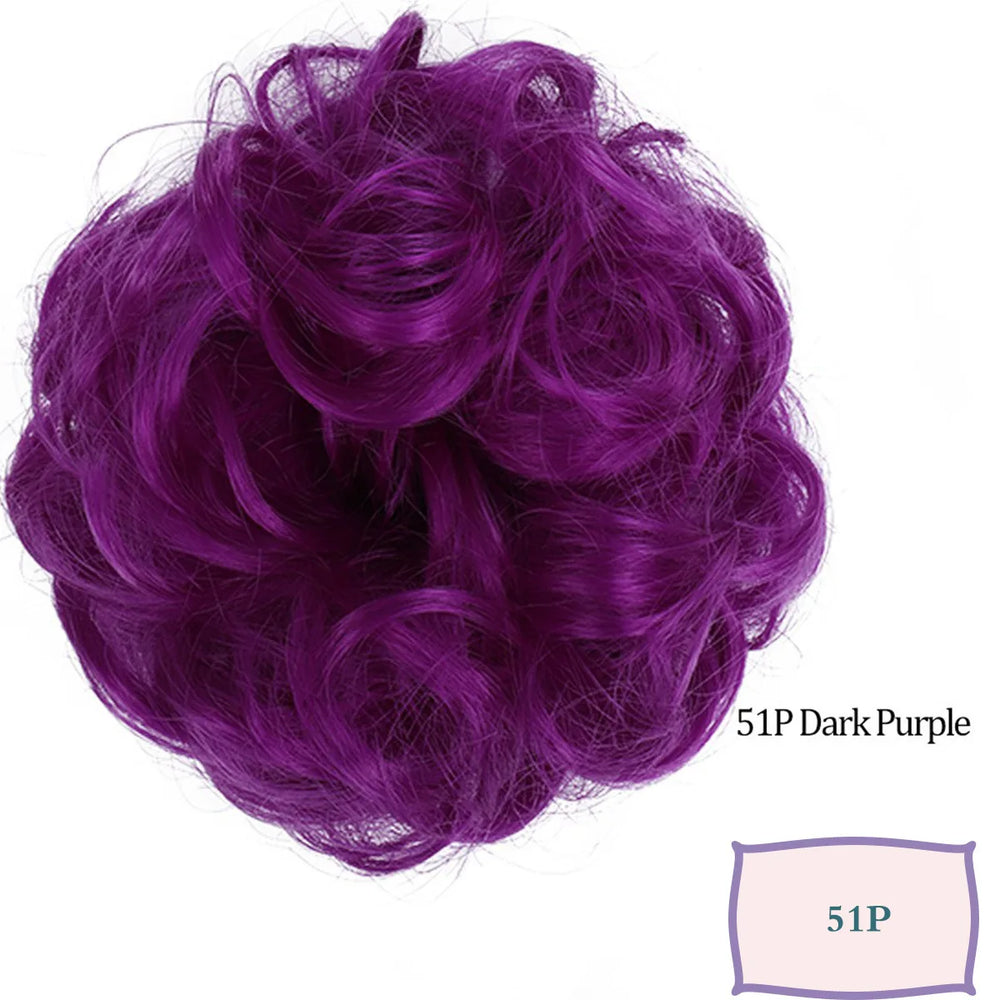 Synthetic Messy Hair Bun Chignon Scrunchies Fake Hair Band Braid Elastic Hairpiece Ta lifestyle view