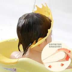 Baby Shower Cap with Adjustable Eye Protection | Waterproof Bath Shampoo Visor for Kid close-up view