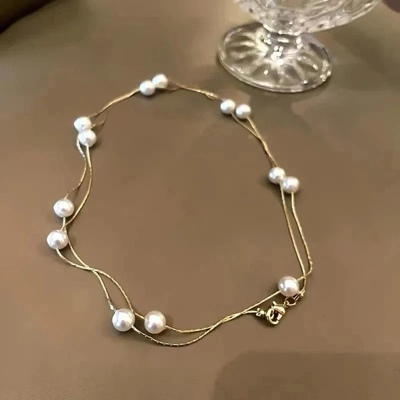 Taoya Imitation Pearl Beaded Necklace | Classic Fashion Jewelry for Women close-up view