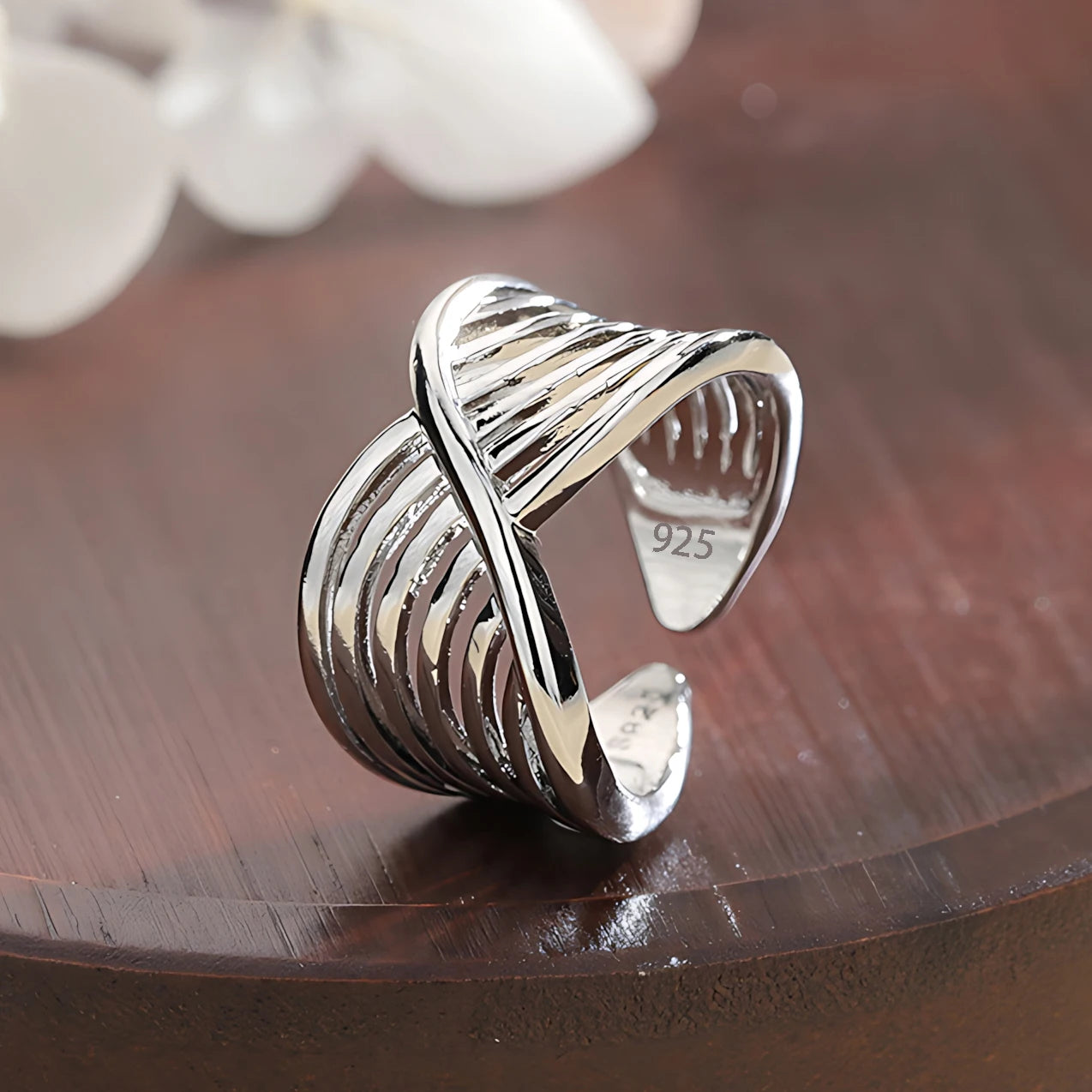 Sam Panda 925 Sterling Silver Rings For Women Men Fine Jewelry Finger Adjustable Open Wing Shape Ring For Party Birthday Gift