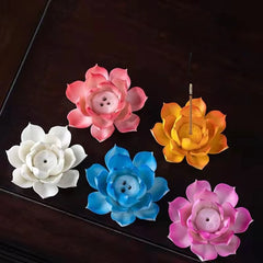 Ceramic White Lotus Incense Burner | Home Decor Stick Holder for Office Teahouse