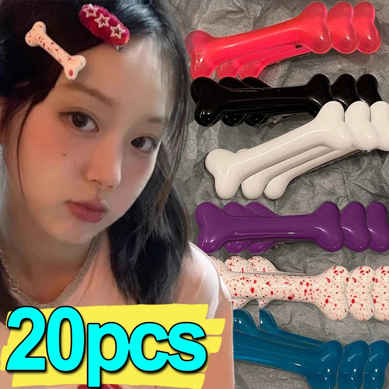 White Bone Hair Clip Cute Y2K Bobby Pins Girl Fashion Dog Bones Hairclips Decoration Hairpins Barrettes Accessories Wholesale