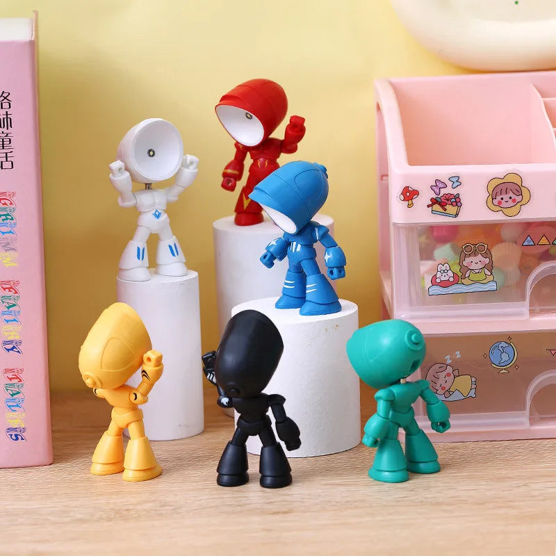 Mini Night Light LED Cartoon Hero Police Desktop Lamp | Cute Bedroom Decor for Kids additional angle