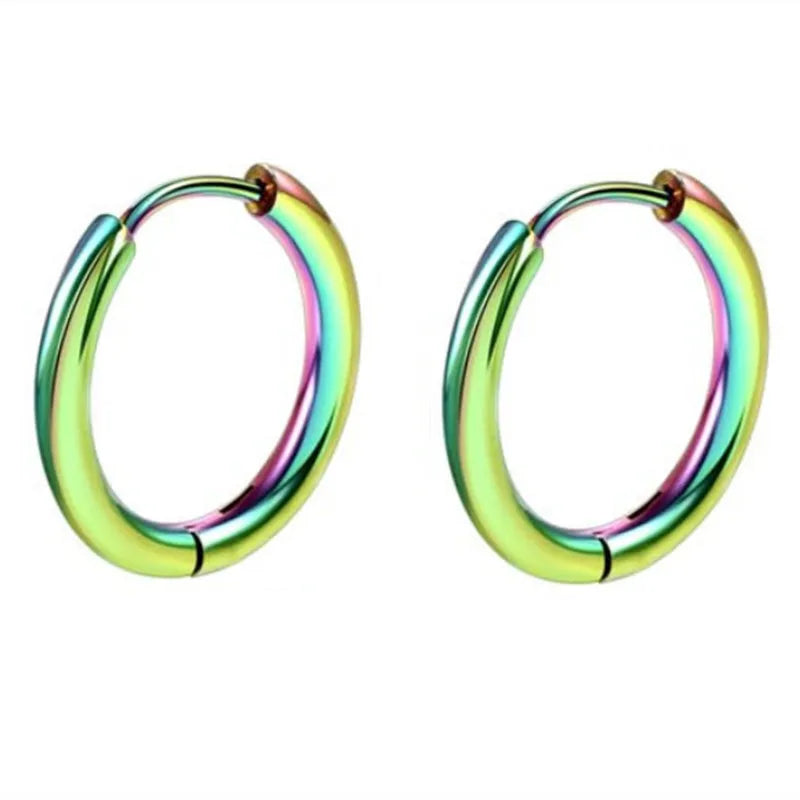 Stainless Steel Huggie Hoop Earrings | Unisex Cartilage Helix Tragus Jewelry detail view
