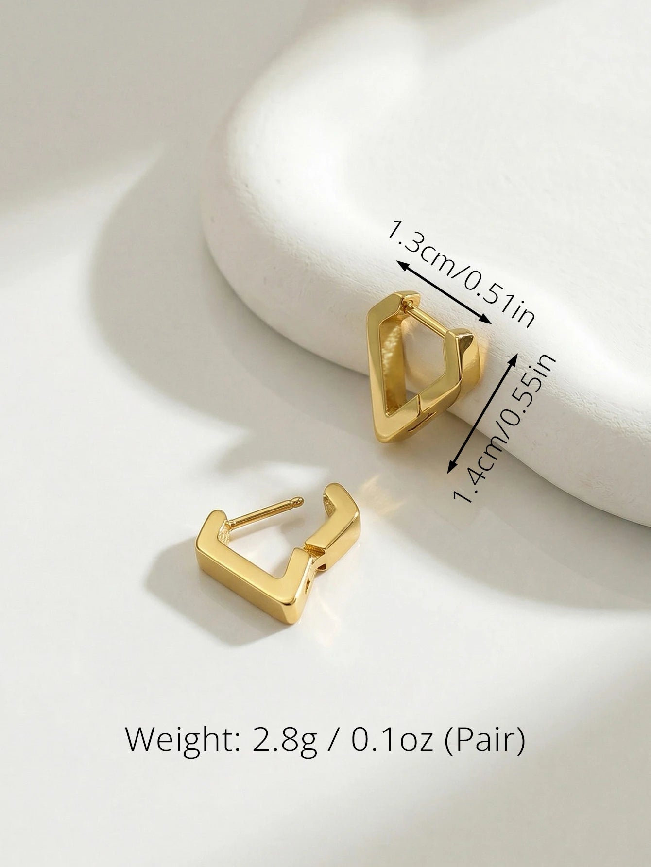 Unisex Stainless Steel Rectangular Hoop Earrings for Men Women Punk Rock Triangle Hug lifestyle view