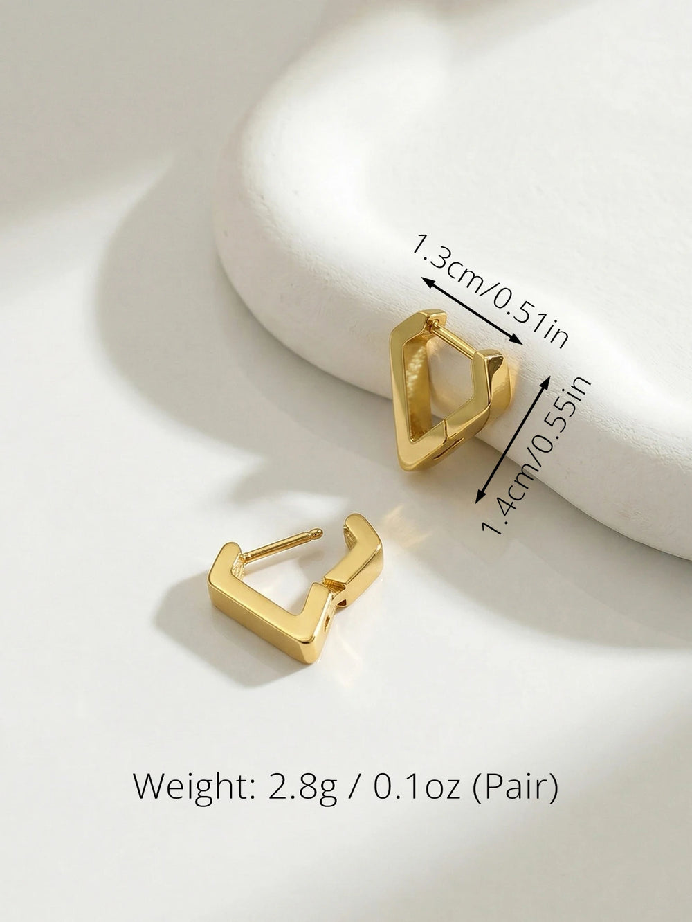 Unisex Stainless Steel Rectangular Hoop Earrings for Men Women Punk Rock Triangle Hug lifestyle view