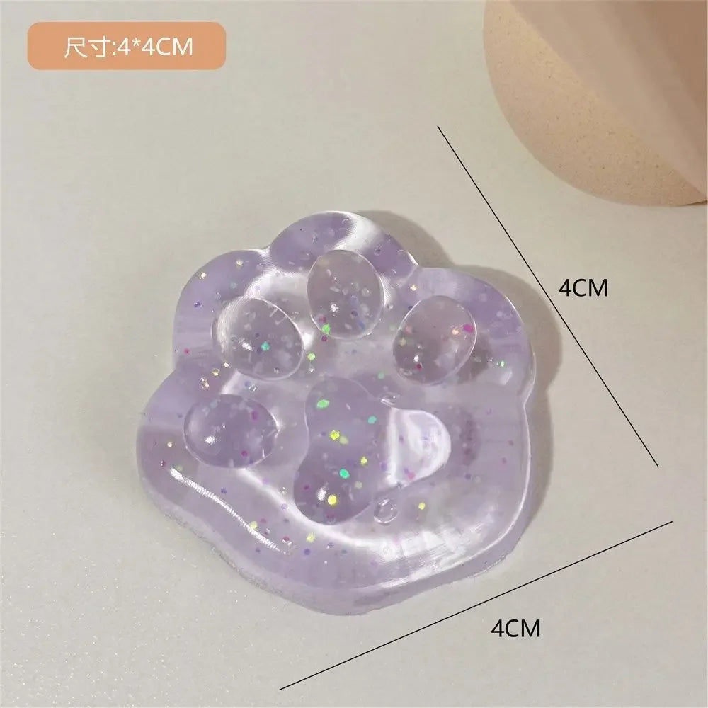 Mini Cat Paw Squeeze Toy Silicone Pinch Decompression Toy Plush TPR Fidget Sensory Toys detail view