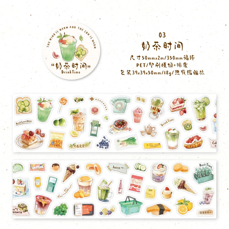 Cute Cartoon Snack Ice Cream Masking Tape | 5x200cm for DIY Scrapbooking lifestyle view