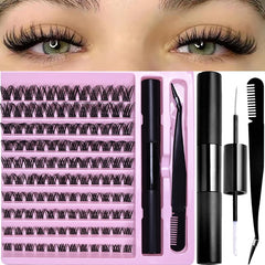 DIY Lash Extension Kit Lash Clusters With Bond Individual Lashes Kit Cluster Lashes Wispy D Curling False Eyelash Clusters