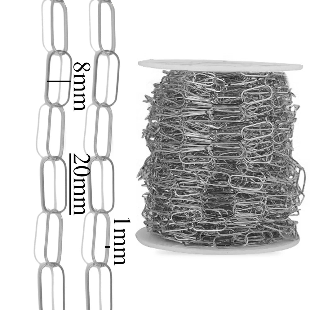 1 Meter Stainless Steel Chain Gold Silver DIY Jewelry Making Chain Necklace Bracele additional angle