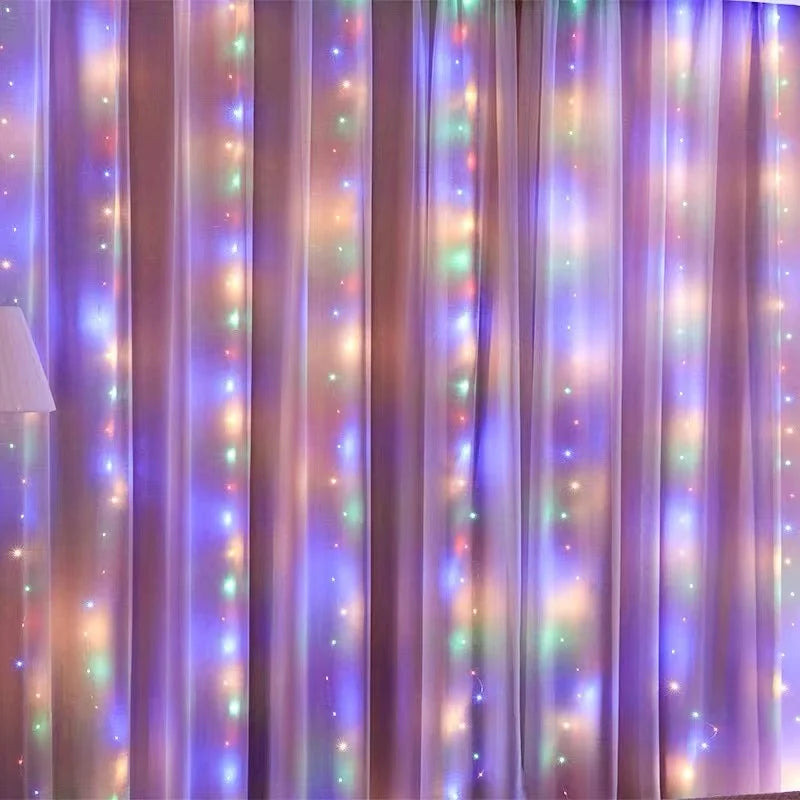 Curtain Garland for Windows USB-Powered Fairy Lights Festoon with Remote Control Ga additional angle