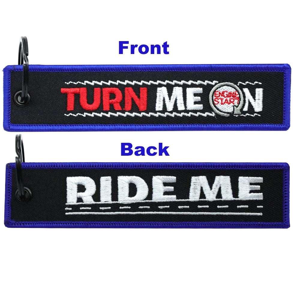 Motorcycle Keychain Double Sided Embroidery | Fashion Key Ring Gift alternate view