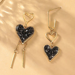 2PC Women's Fashion Irregular Peach Heart Earrings | Drop Earrings for Date Party Gifts detail view
