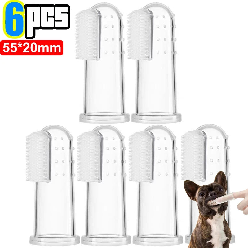 Silicone Soft Pet Finger Cuff Toothbrushes Dog Brush Bad Breath Tartar Teeth Care Too alternate view