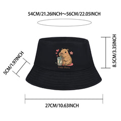 Kids Capybara Fisherman Hat | Cute Cartoon Sun Hat for Toddlers alternate view