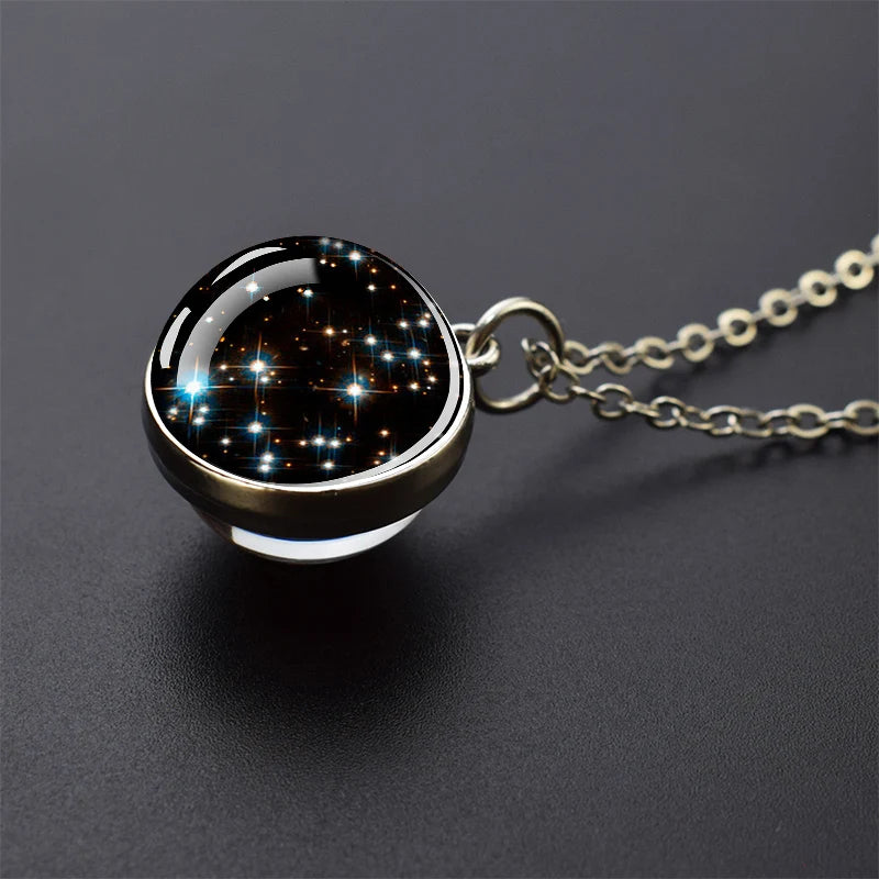 Solar System Galaxy Pendant Necklace | Unisex Astronomy Jewelry Gift additional angle