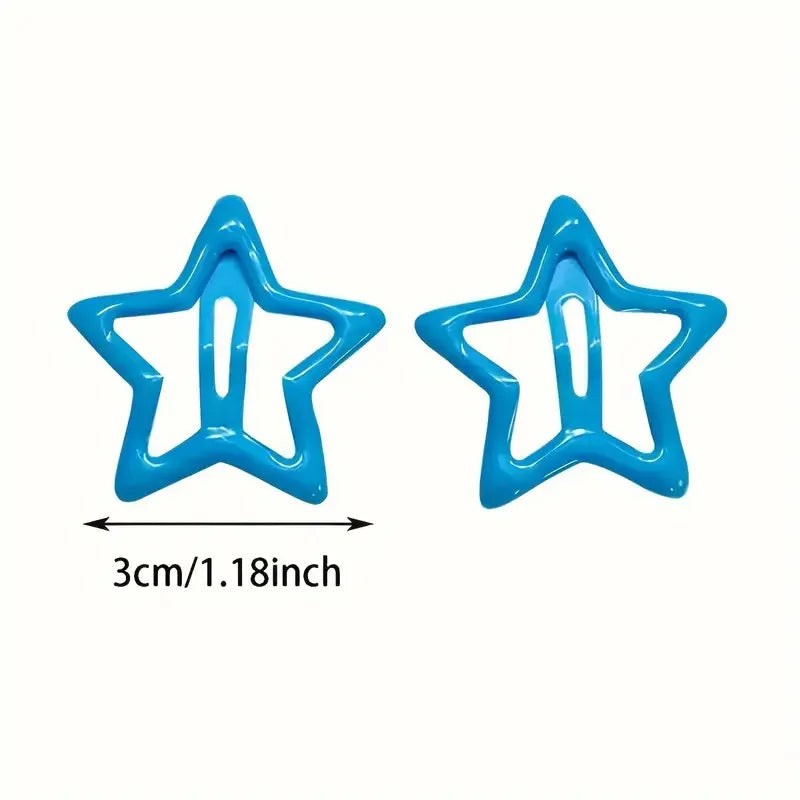 20/50Pcs Star-Shaped Alloy Hair Clips Elegant Retro Style Lightweight Hollow-Out Desig close-up view