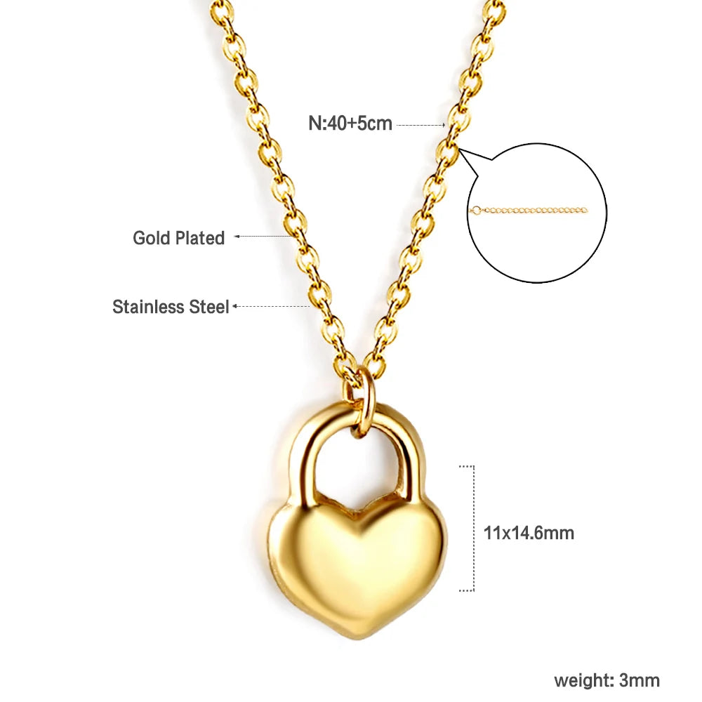 ASONSTEEL Heart Pendant Necklace | Romantic Gold Stainless Steel Choker for Women detail view