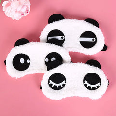 Cartoon Panda Sleep Eye Mask | Light Blocking Cotton Eyeshade for Relaxation close-up view