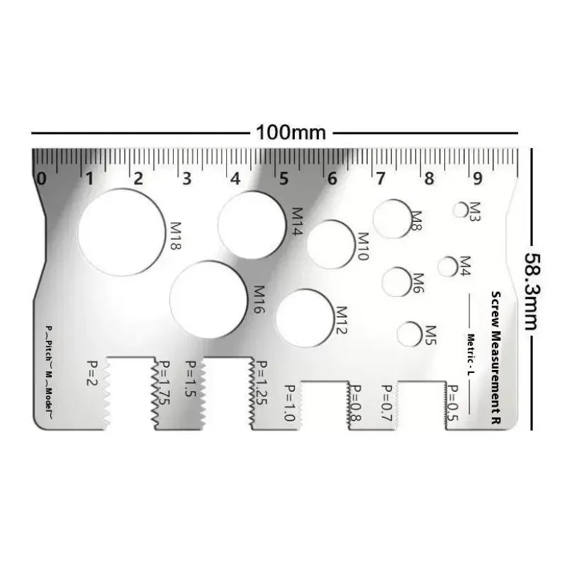 Screw Thread Pitch Gauge | Stainless Steel Measuring Tool for Bolt Nut Metric Threa additional angle