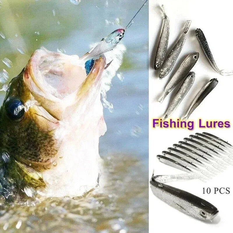 Soft Bait Fish Swimbait Fork Tail With Hook& Without Hooks Fishing Lure Artificial Silic detail view