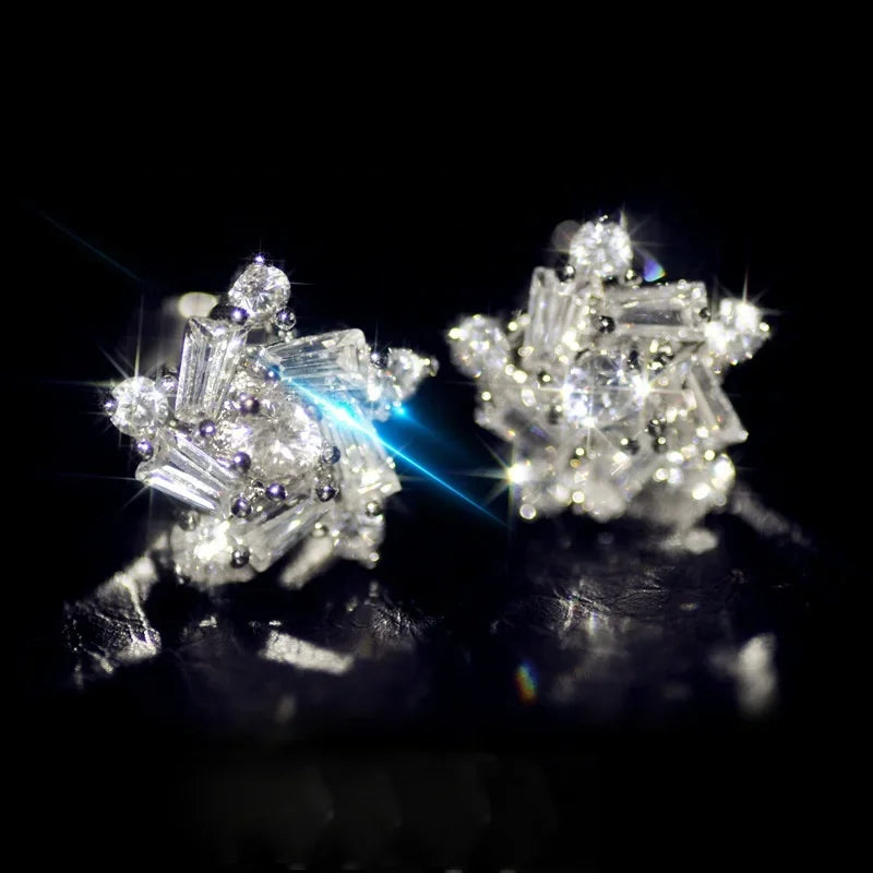 Huitan AAA CZ Stud Earrings for Women | Romantic Elegant Cubic Zirconia Jewelry in 7 alternate view