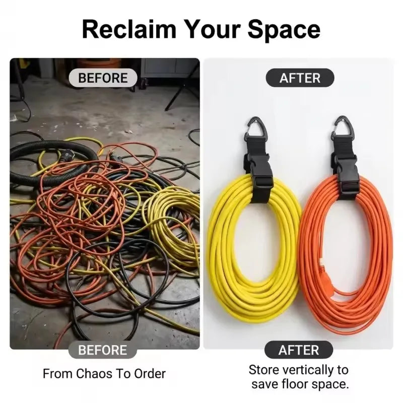 Storage Strap Heavy-Duty Hook and Loop Cord Carrying Strap, Hanger, and Organizer with Handle for Pool Hoses Garden Hoses Cables