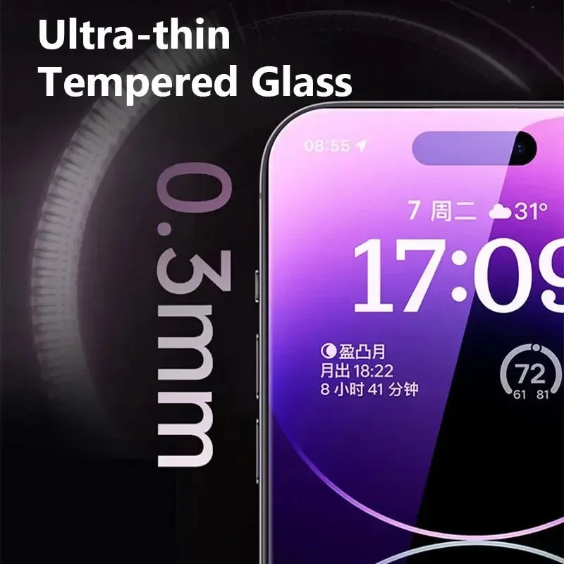 5Pcs HD Tempered Glass Screen Protector For iPhone 11 12 13 14 15 16 17 Pro Max 14 15 16 Plus 16 Air Glass Anti-Scratch Film