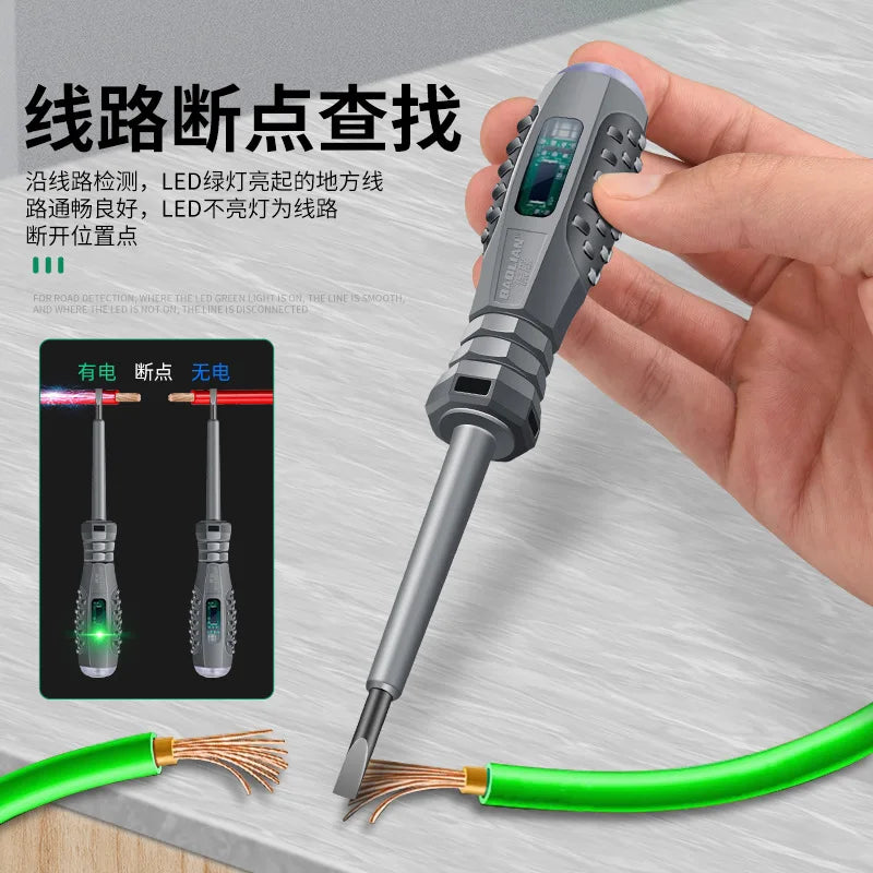 Electrician Test Screwdriver Set | Non-Contact Voltage Tester 12-250V with Dual-Color alternate view