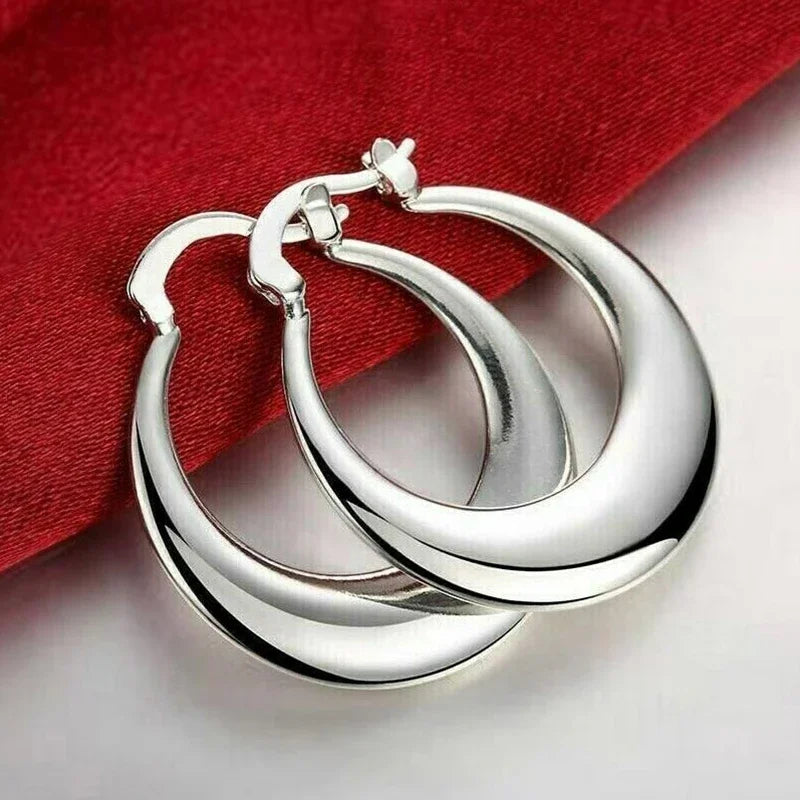 Geometric Metal Hoop Earrings for Women | Trendy Fashion Jewelry Set alternate view