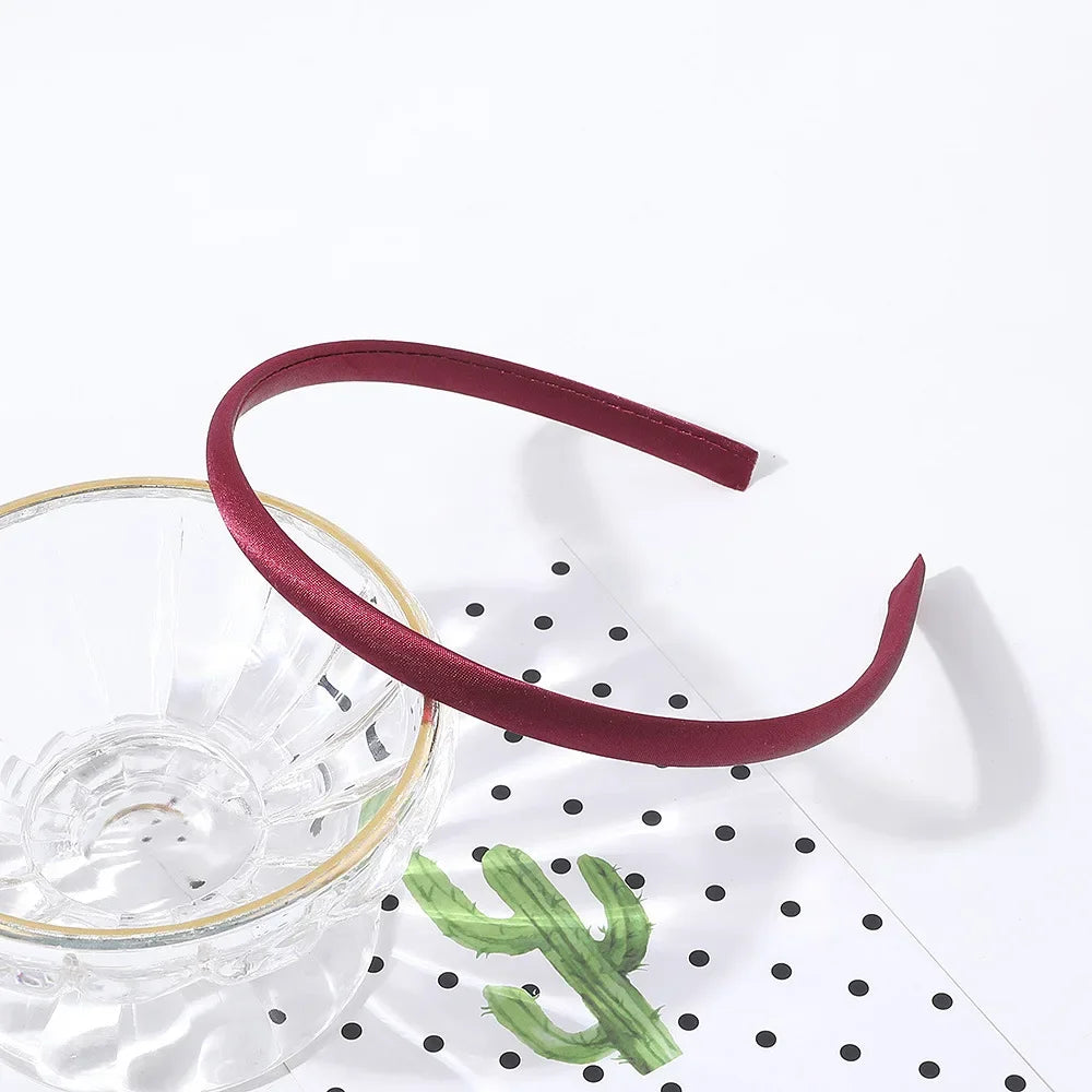10mm Satin Headband Women Girls Fabric Covered Resin Hairbands Plastic Headbands Ki additional angle