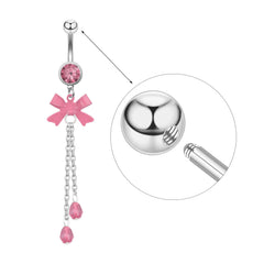 2024 New Belly Button Ring - Creative Butterfly Chain Crystal Navel Piercing Jewelry, close-up view
