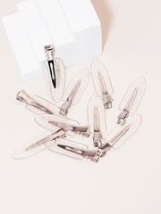 10pcs Seamless Fashion Girl Transparent Hair Clips, Makeup Facial Accessory Clips Stylin detail view