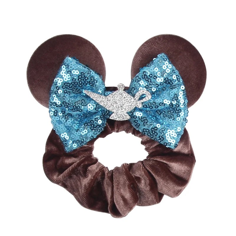 Women Ears Hair Scrunchies Velvet Hairbands For Girls Sequins Bows Headband Women Tri alternate view