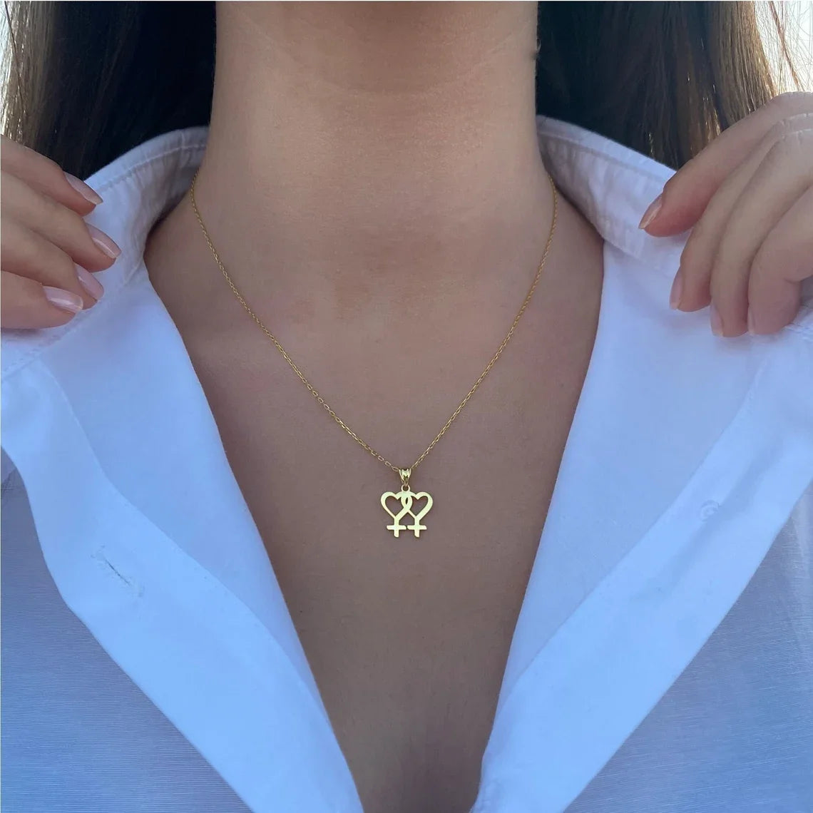 Venus Symbol Charm Female Lesbian LGBT Necklace Women Pendant LES Gold Silver Color S alternate view