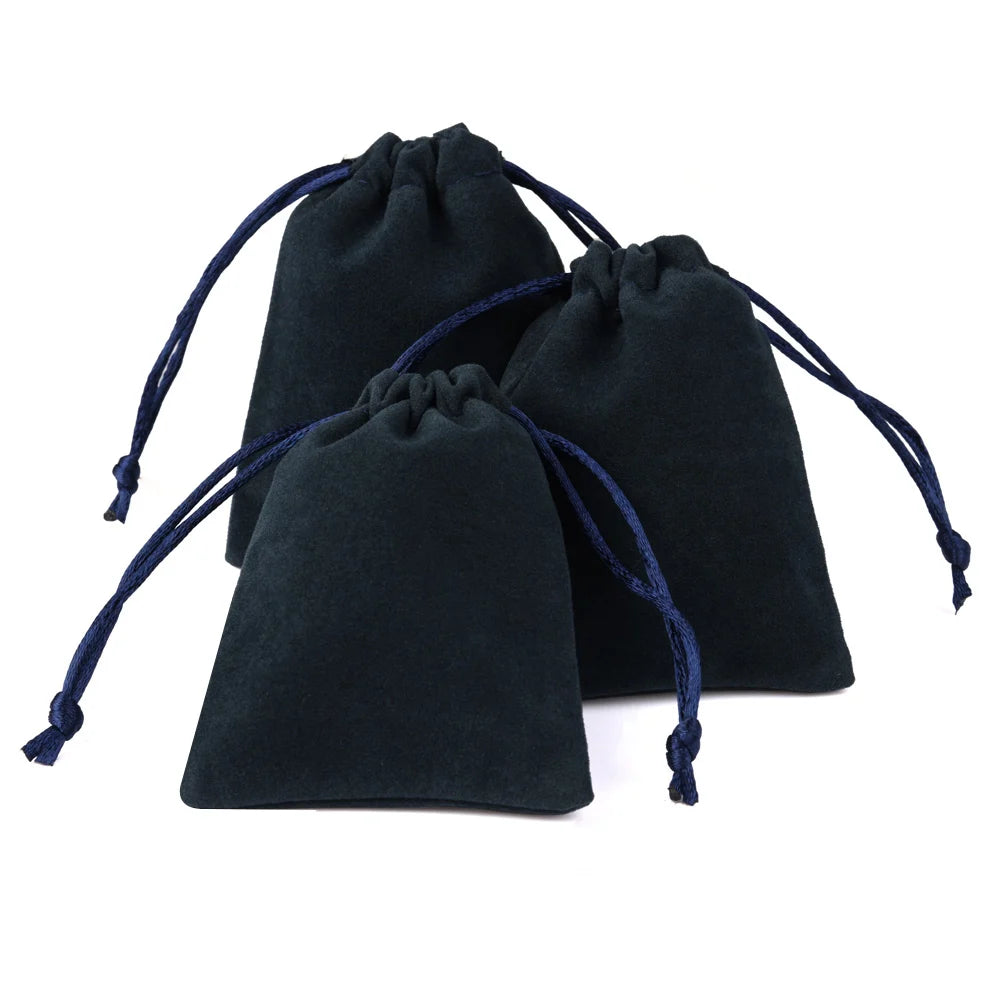 10pcs Drawstring Velvet Jewelry Gift Bags | Soft Plush Multi-Color Pouches for Wedding C detail view