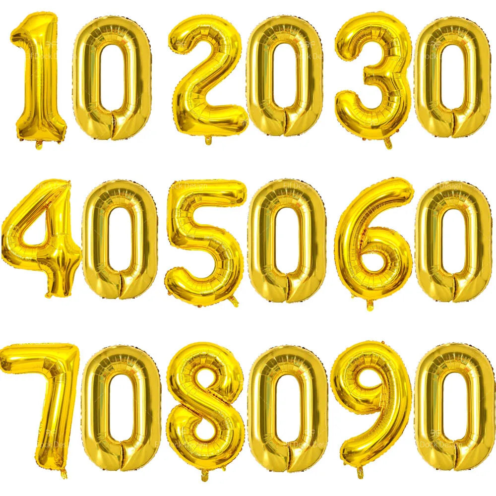 Large Gold Number Balloon 40 Inch | Milestone Birthday & Anniversary Decoration detail view