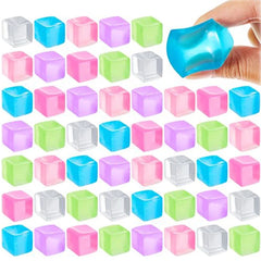10 Pack Ice Cube Sensory Stress Balls | Mochi Squishies Squeeze Toys for Adults and Kids