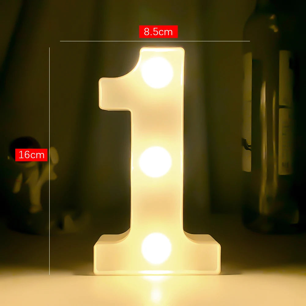 Creative Luminous Letter Night Light | Battery-Powered LED Decor for Parties detail view