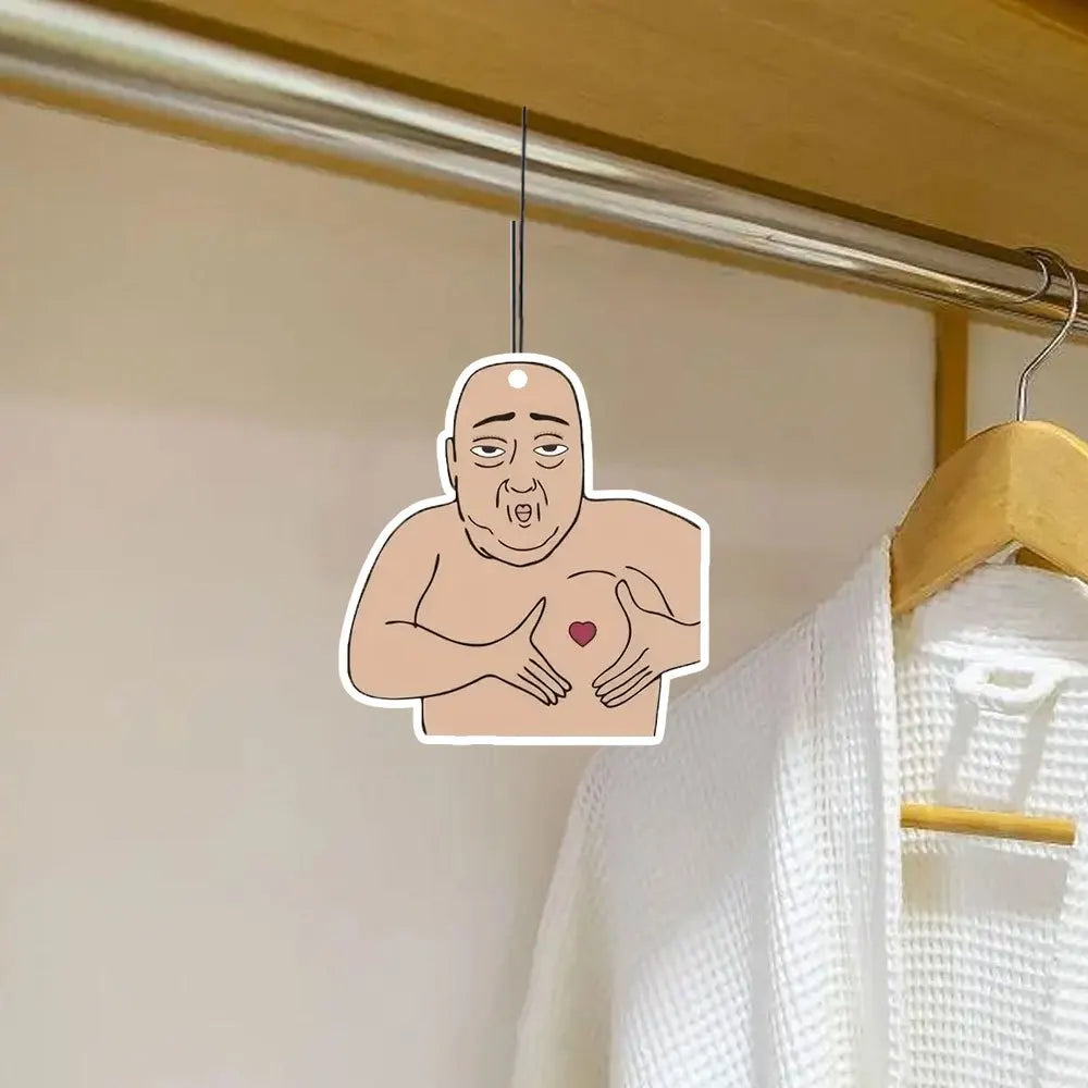 Humorous Heart Hands Car Scent Hanger - Playful Funny Design, Mirror Vent Hanging, La lifestyle view